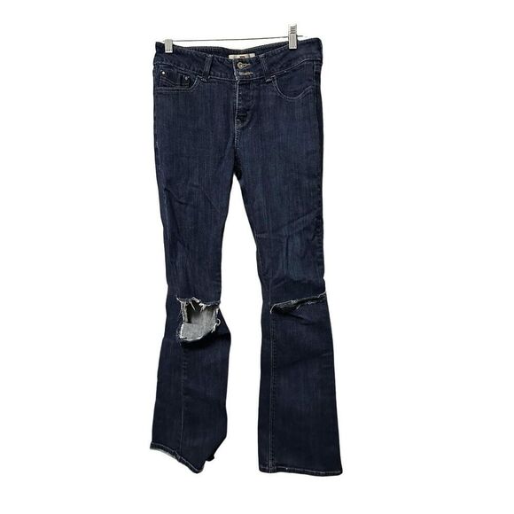 Women’s Levi’s 526 Slender Bootcut Dark blue Jeans KNEE SLITS ADDED after origin - Picture 1 of 4